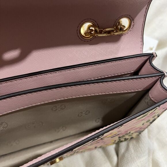 Tory Burch Gemini Link Small Chain Flower Field Shoulder Bag S 74067 $525 NEW - Picture 11 of 12